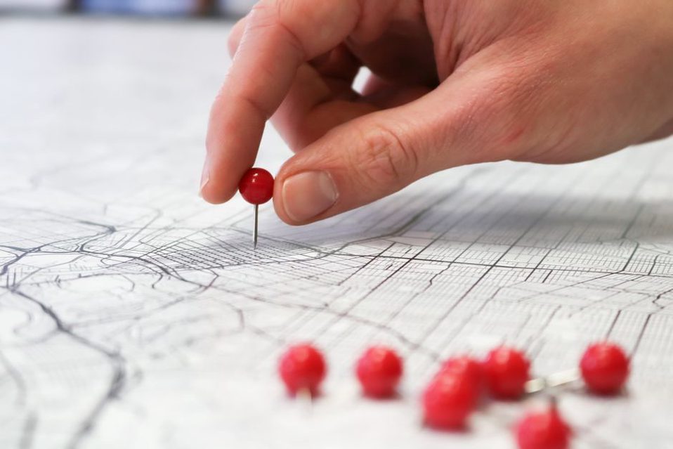 Repérage des choix de parcours sur un plan